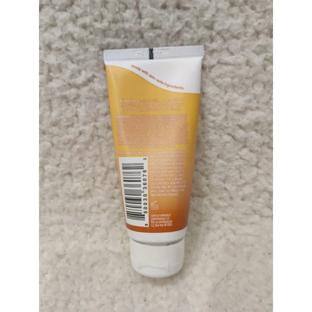 LUME Invisible Cream Clean Tangerine Whole Body Deodorant 2.2 Oz - ALUMINUM FREE